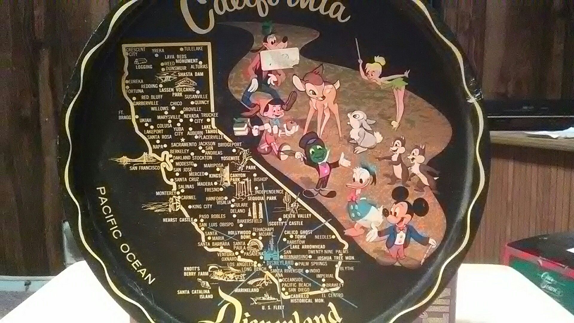 Vintage Disneyland California serving tray