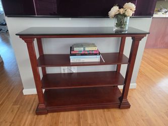 Cherrywood console with black marble top