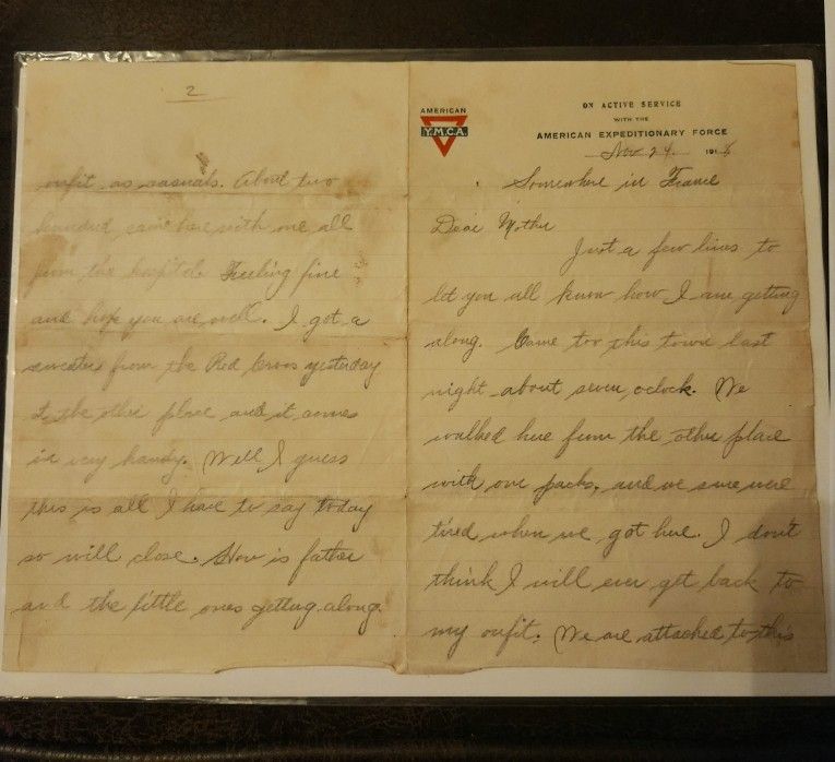 1918 WW1 Transcribed Letter Son To Mom Re: Somewhere in France
