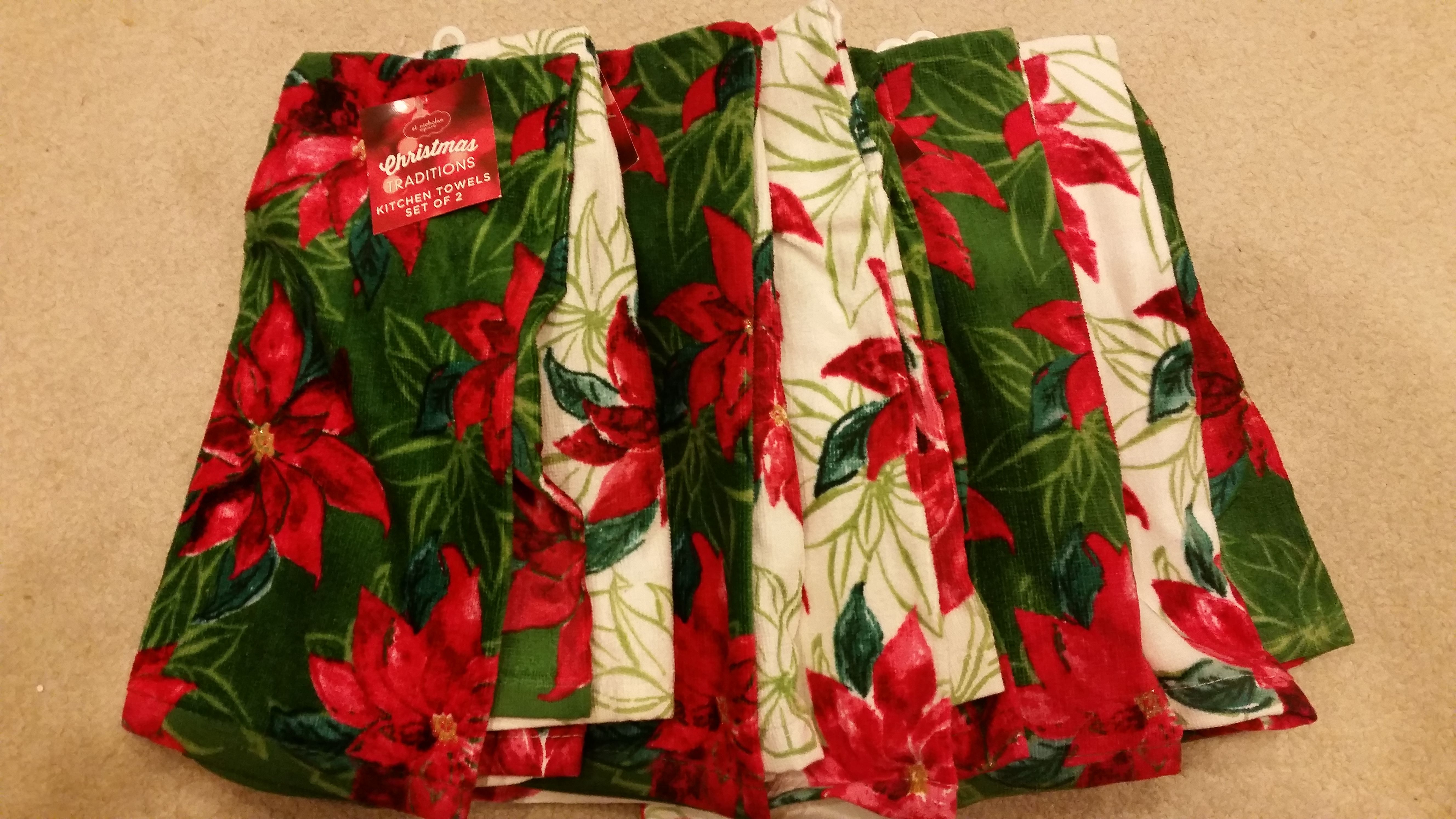 New set of 2 christmas kitchen towels