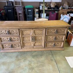 Vintage Bassett Dresser Blonde Wood