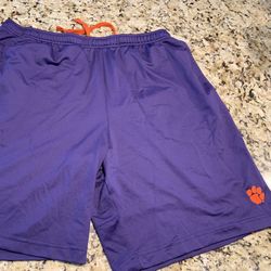 Men’s Nike Basketball Shorts, Size XL, Purple W/basketball Team Logo, Drawstring Elastic Waist