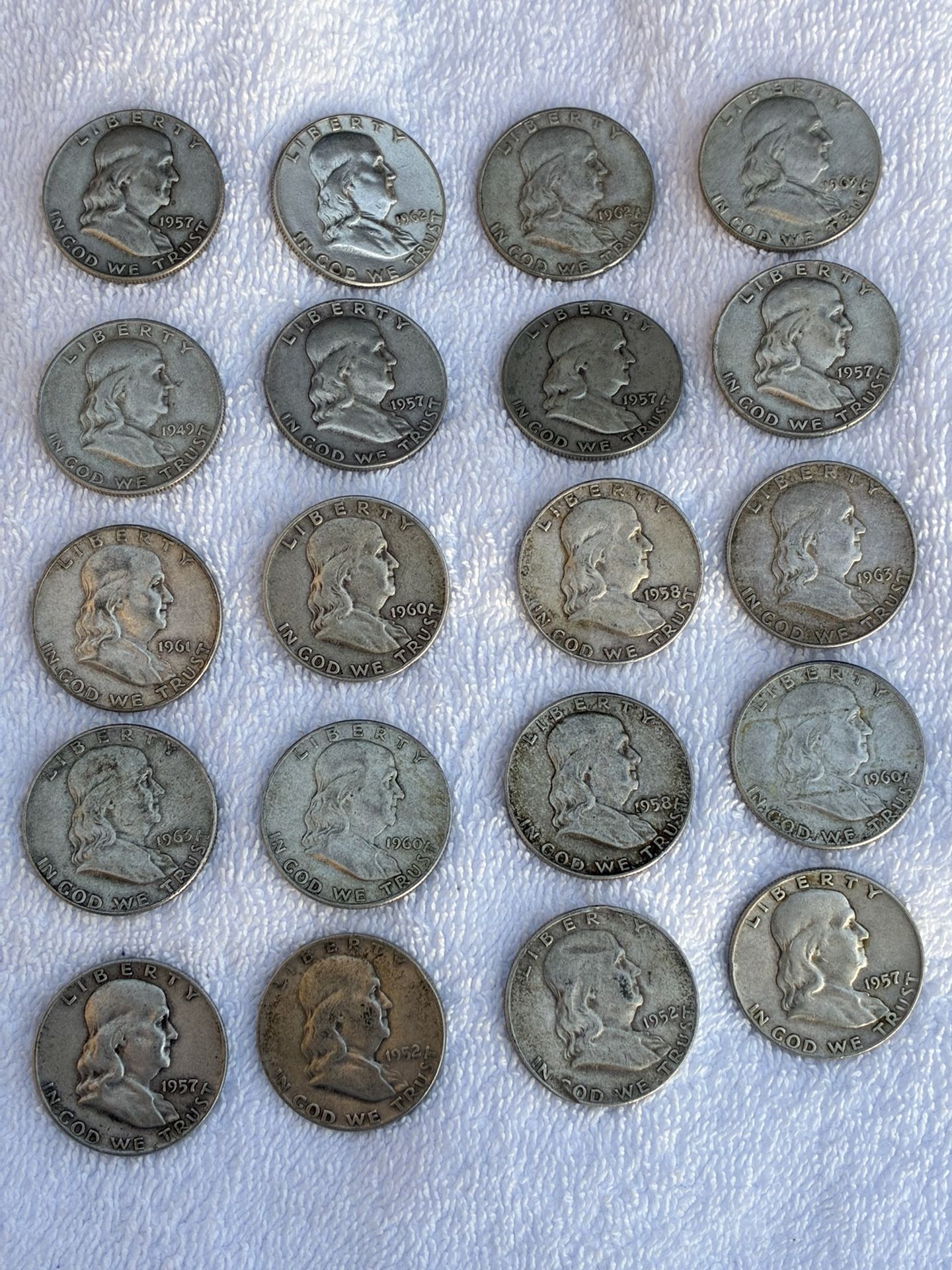 Roll Franklin Silver Halves 20 Coins