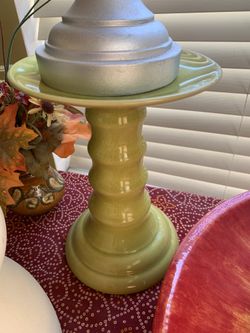 Candle holder lime green