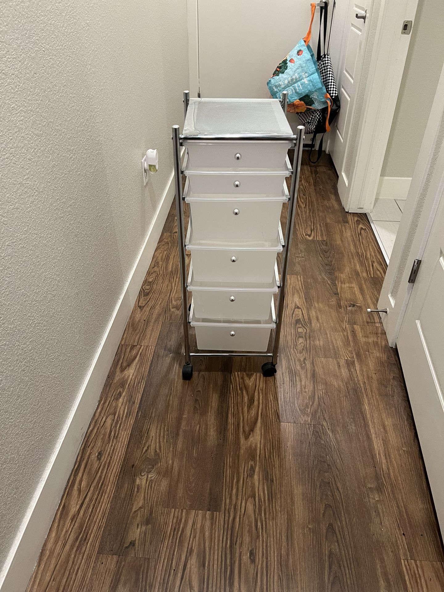 Light Weight Rolling Plastic Drawer With Metal Frame
