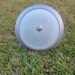 Ceiling Light Fixture – Brushed Nickel with Frosted Glass Dome Shade