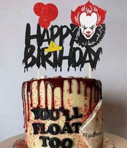 It Clown Pennywise Halloween Birthday Party Cake Topper