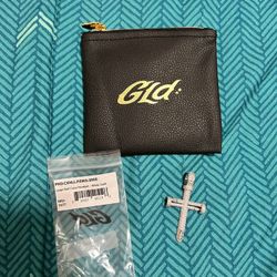 GLD White Gold Diamond Encrusted Large Nail Cross Pendant 