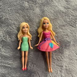 2 Barbies With Clothes Polly Pocket Doll