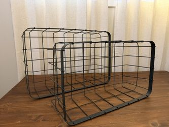 Set of 2 Dark Bronze-ish/Blackish Wire Storage Baskets – Closet Organizer