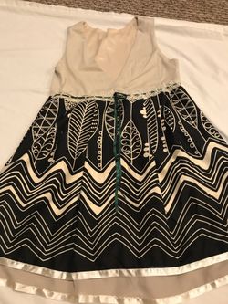 Ladies juniors small medium beige black dress