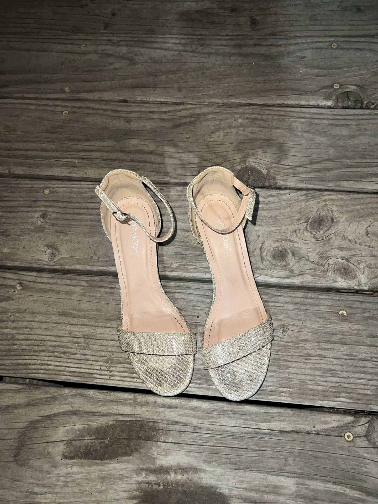 Top Moda Glittery Block Heels