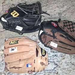 Professional Baseball Gloves In Excellent Condition $30 And Up And Up