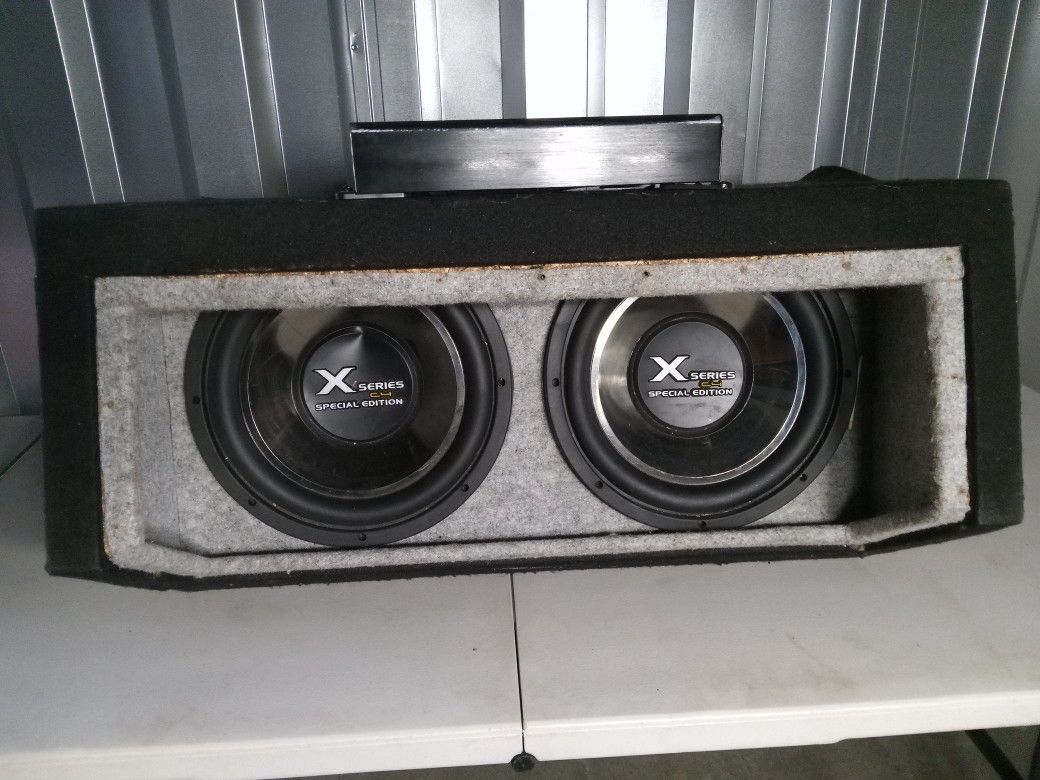 2 12" X Series C4 Special Edition Car Speakers With Boss Riot A6002 2 Channel Mosfet Power Amplifier With 1200 Watt Capacitiy Car Speaker