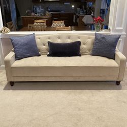 Novogratz Vintage Tufted Sofa Sleeper II, Taupe Velour