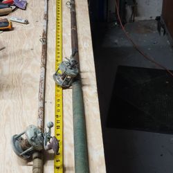 Vintage Hardwood Fishing Poles. Decor