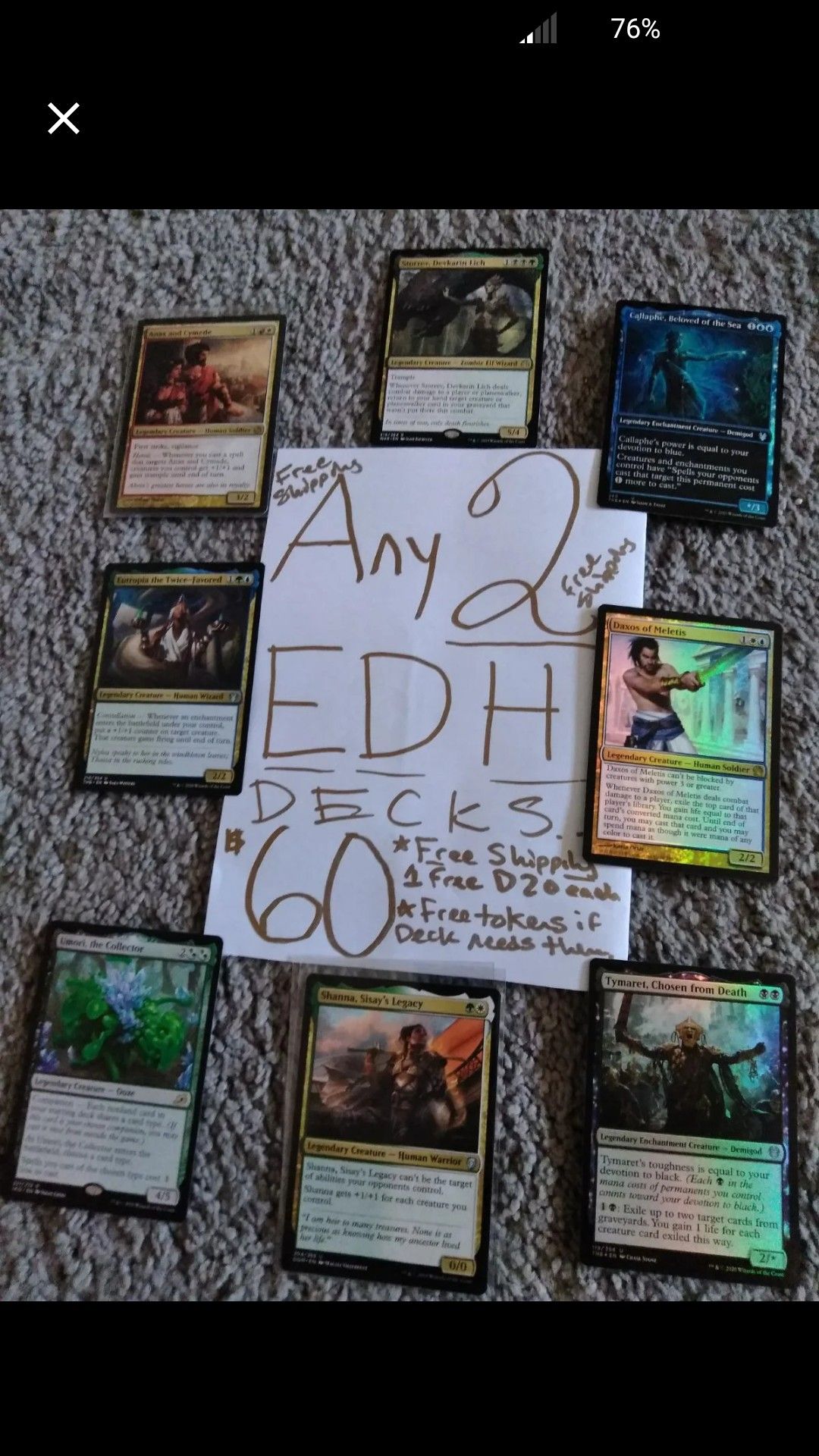 Magic the gathering cards mtg edh deck sale!