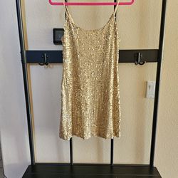 Mini Sequence Gold Evening Dress
