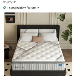 Lechepus Calking Mattresses, 12 Inch Cooling Gel Memory Foam Hybrid Mattress with Individual Pocket Springs for Back Pain Relief, Medium Feel Californ
