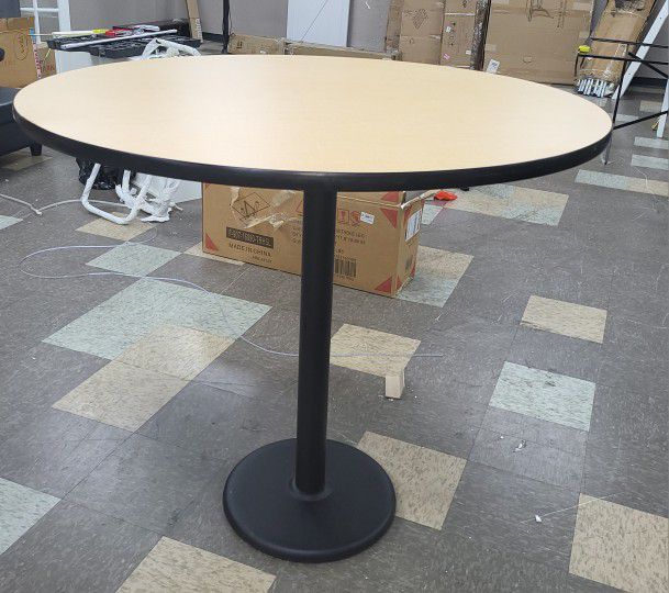 Going Out Of Business Sale 

BRAND NEW 
Bistro Height Round Black Base Pedestal Table with Top, Natural, 47.50"
