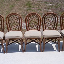 6 Rattan Dining Chairs 