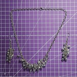 Set Of Cluster Earrings And Necklace 