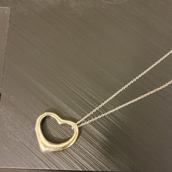 Tiffany and Co. Silver heart neckless with silver chain