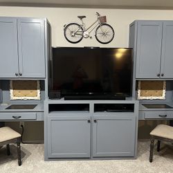 Custom Wall TV Entertainment Center W/2 Chairs