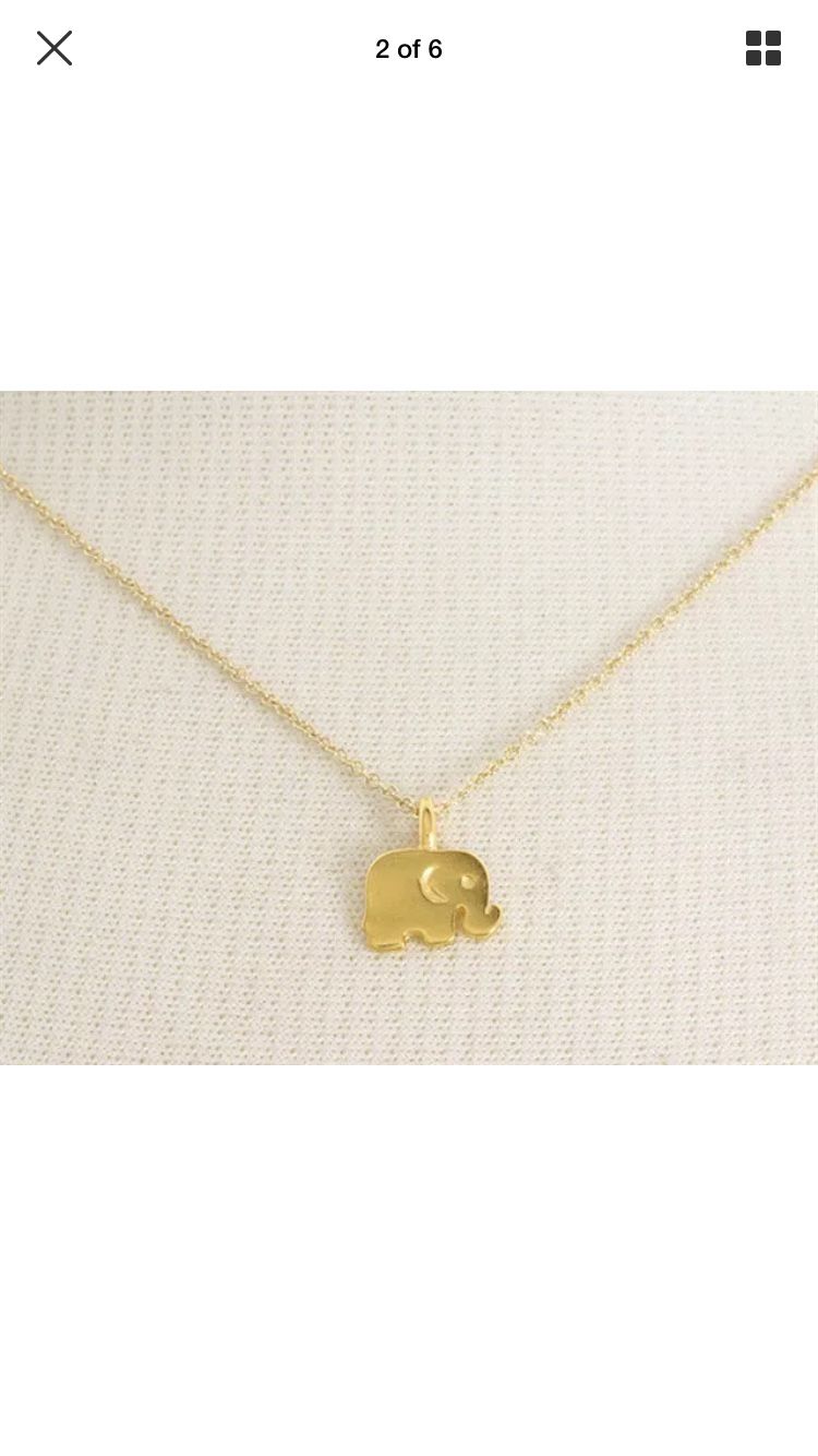 Gold Baby Elephant Necklace