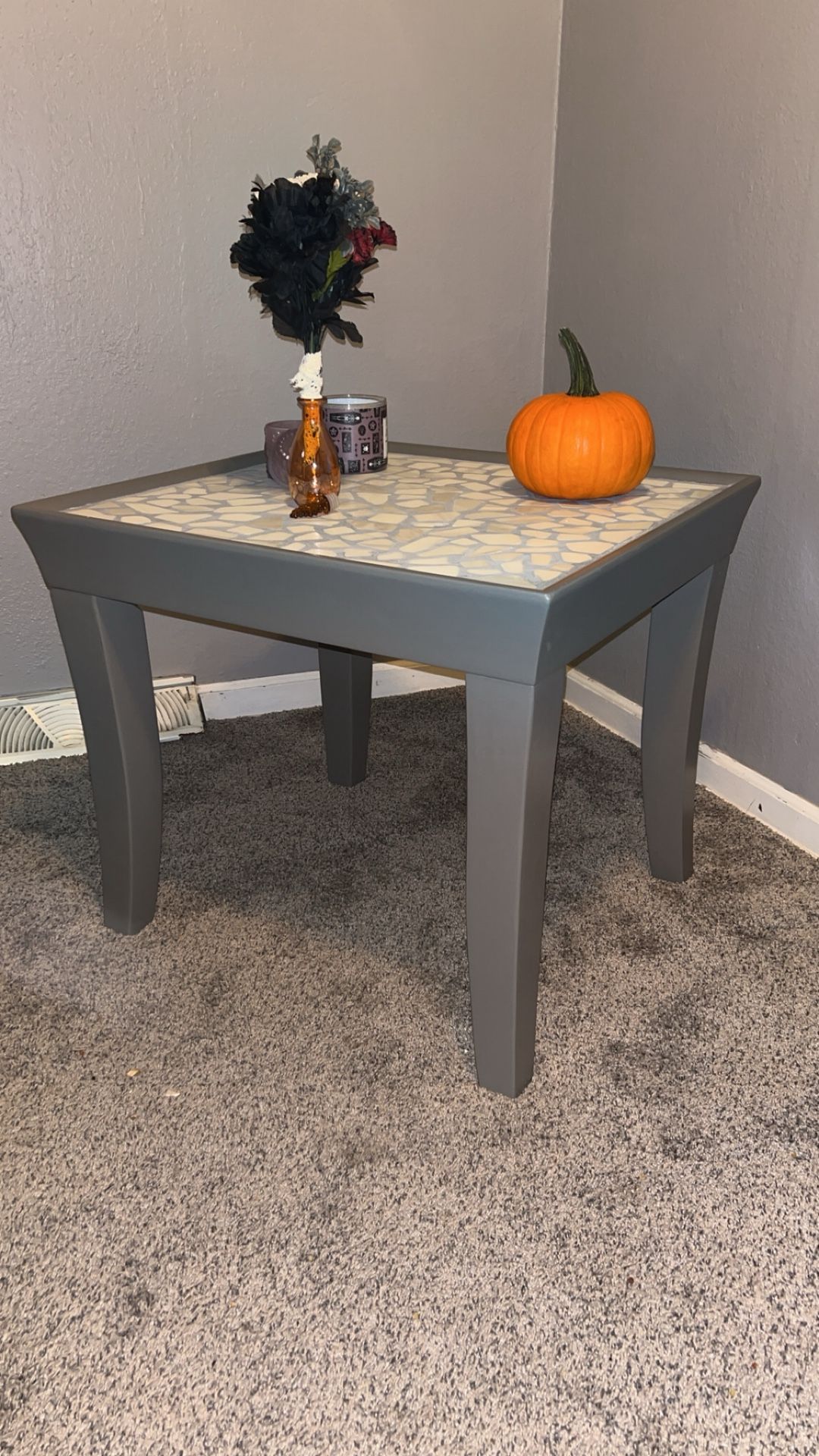Two Refinished wood end tables
