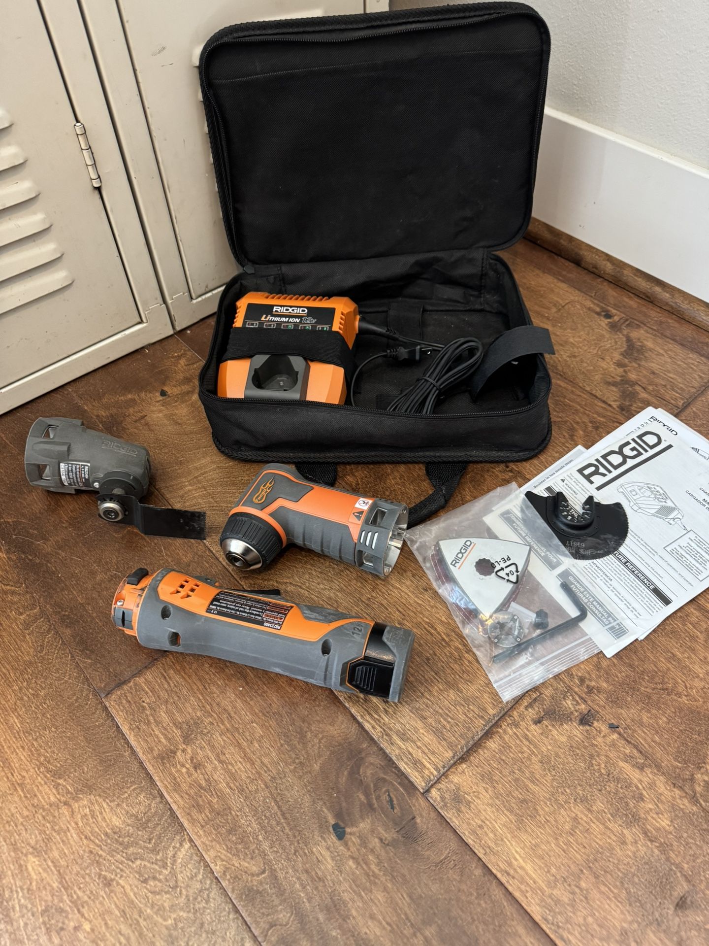 RIDGID JobMax 12 Volt Multi Head Corded Tool Bundle.