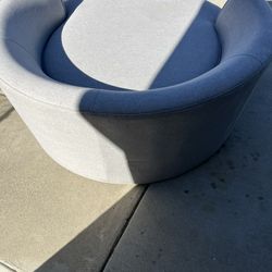 Oversize Round Lounge Chair, Grey
