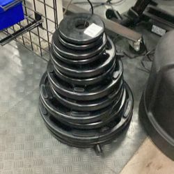 Used Hampton 240lb Rubber Olympic Weight Plate Set (Read Description)