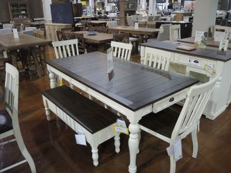 Steve Silver Joanna 7 Piece Dining Set - Two-Tone Ivory And Mocha