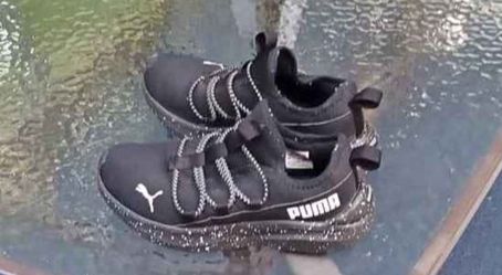 Puma Black Sneakers with Rope Laces Size 4!