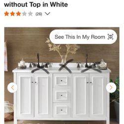 BRAND NEW IN BOX NO TOP BATHROOM VANITY 
