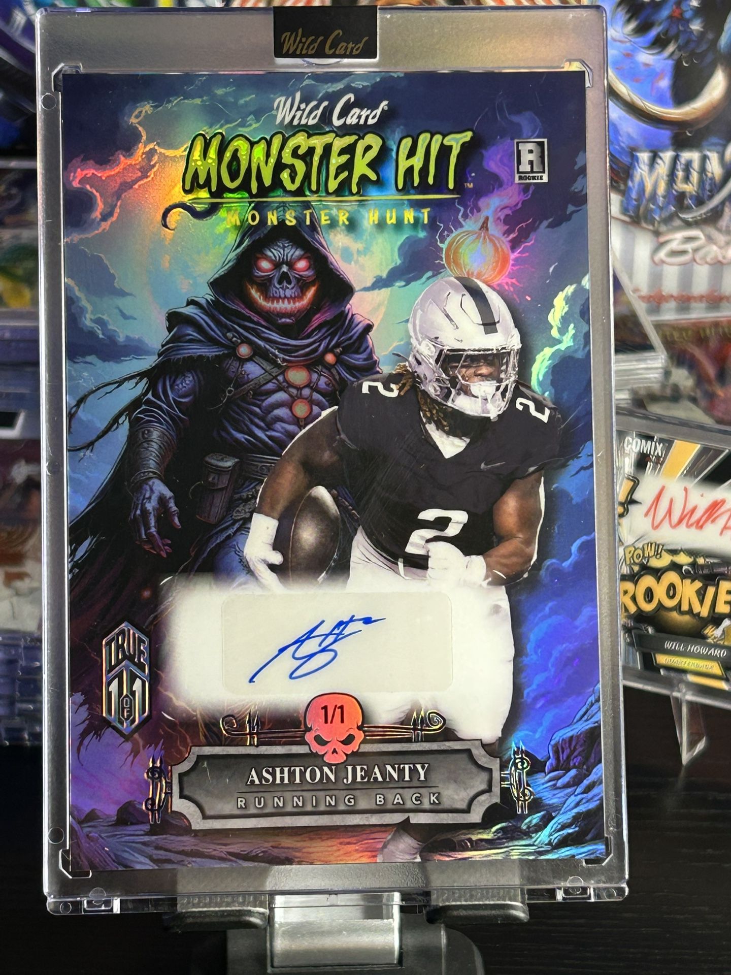 Ashton Jeanty RC True 1/1 Auto Monster Hit Wild Card Haunted Hits Monster Hunt 2025 National Exclusive