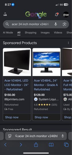 Computer monitor Acer 24 inch V246HL