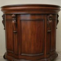 Unique Demilune Mahogany Bar