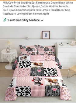 No farmhouse, milk, cow queen, comforter set