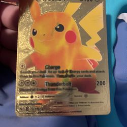 Pokemon Card Pikachu V Gold Foil 170/185 HP190 misprint blue streak
