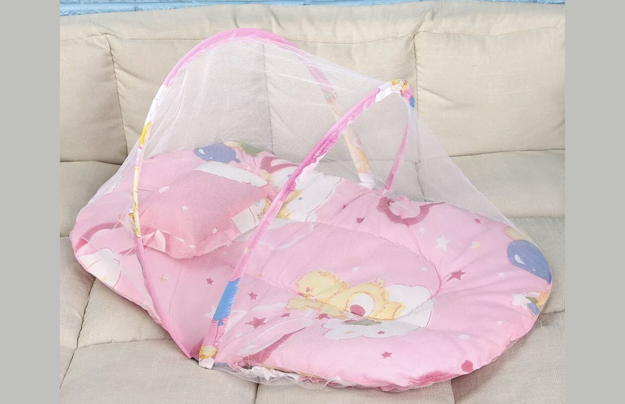 Portable Foldable Baby Kids Infant Bed Zipper Mosquito Net Tent Crib Cushion