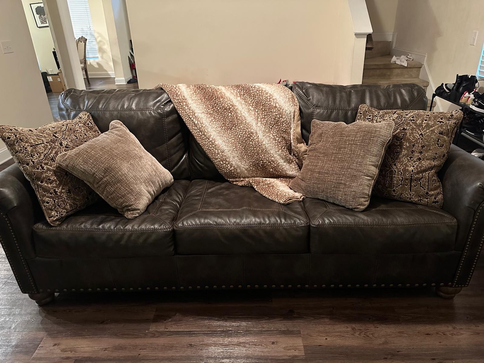 Faux Leather Sofa Bed And Chair