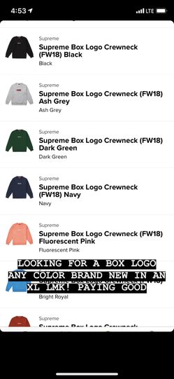 LMK LOOKING FOR A BOX LOGO ANY COLOR SIZE XL