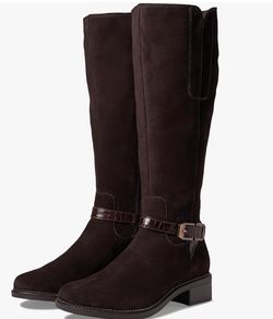 Clarks Women's Maye Aster brown suede knee high Boot size 9.5 Brand new no box
