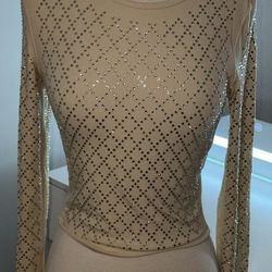 New Rhinestone Long Sleeve- SMALL 