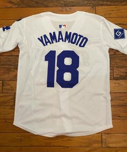 White Blue Grey Stitched Los Angeles Dodgers Yoshinobu Yamamoto Championship Jersey