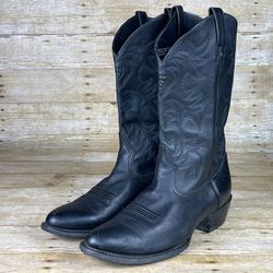ARIAT HERITAGE BLACK COWHIDE LEATHER ROUND TOE COWBOY WORK BOOTS #34770 MENS 14D