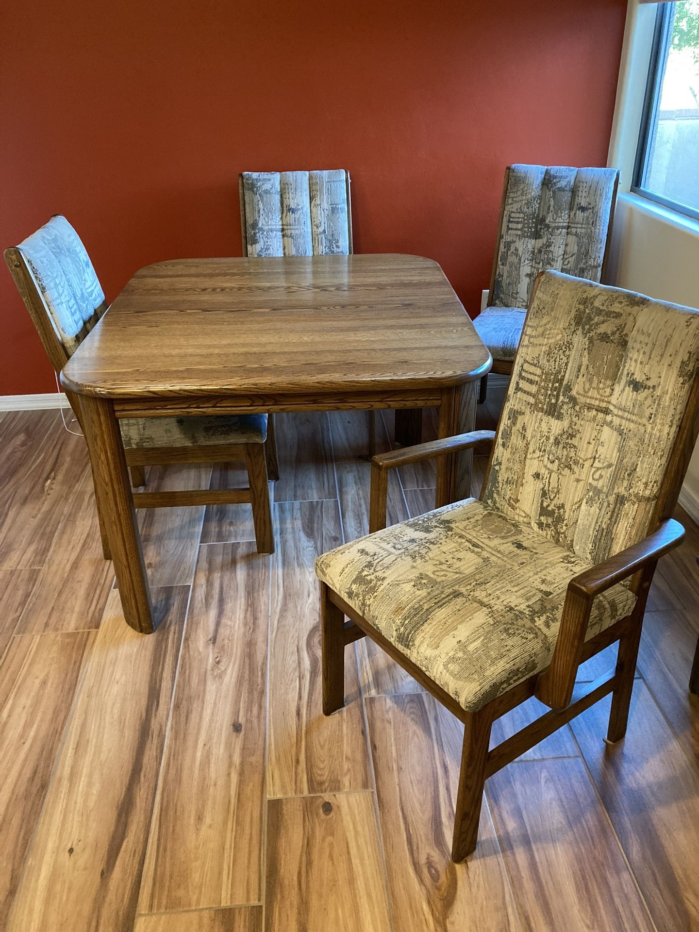 Solid Oak Dining Table Set