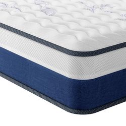 Vesgantti Tight Top Series - 10 Inch Innerspring Hybrid Twin Mattress/Bed in a Box, Medium Firm Plush Feel - Multi-Layer Memory Foam and Pocket Spring